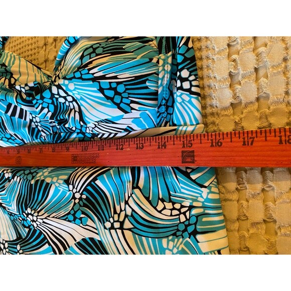 Bisou Bisou Halter Swimsuit Top Size Large 12-14 Turquois Chic - Picture 3 of 6